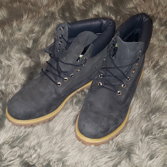 Navy Blue Timberland Boots - Picture 2 of 4
